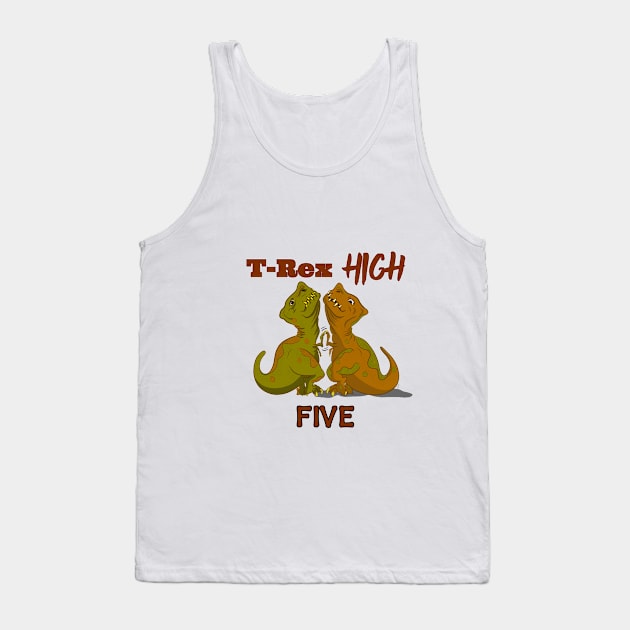 T-Rex High Five - Text Tank Top by pbDazzler23